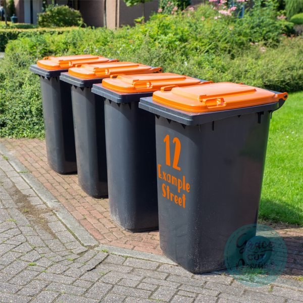 Bin number and Road Name Decals