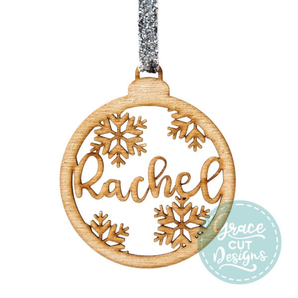 Personalised Snowflake Wooden Bauble Decoration