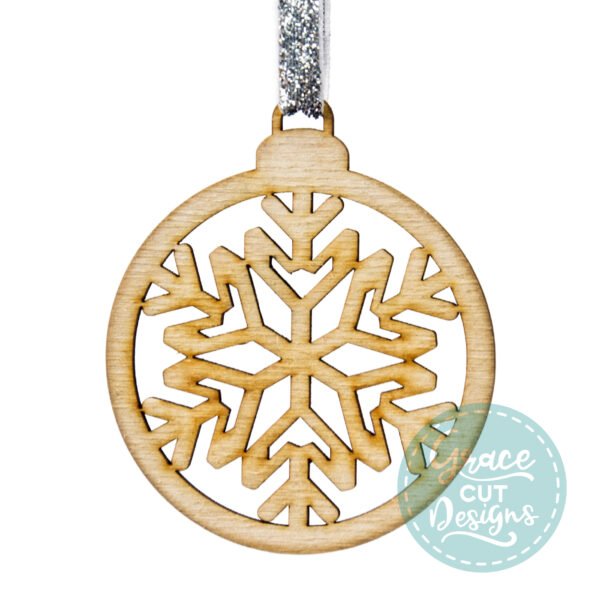 Christmas Snowflake Wooden Bauble