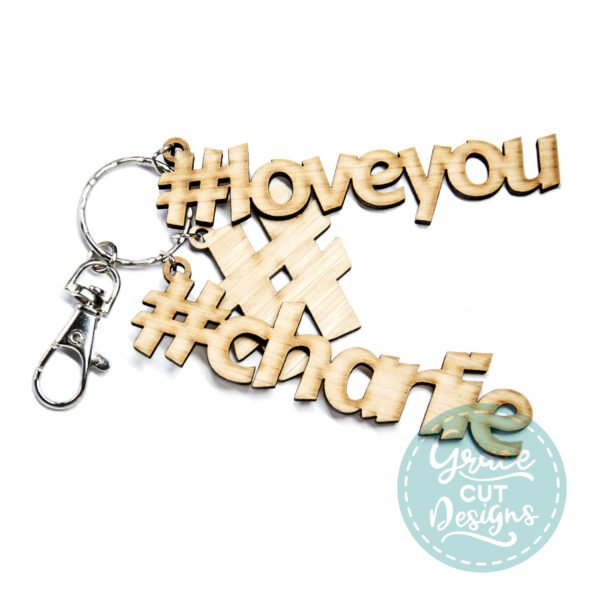 Hashtag Love with Names Keyring