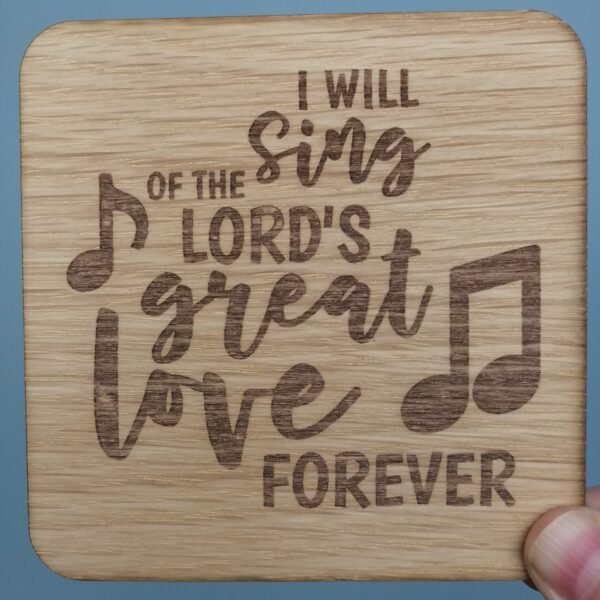 Bible verse coasters 'Music of the Psalms' square - Set of 4