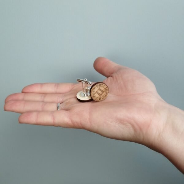 Oak Veneer Cufflinks Pi