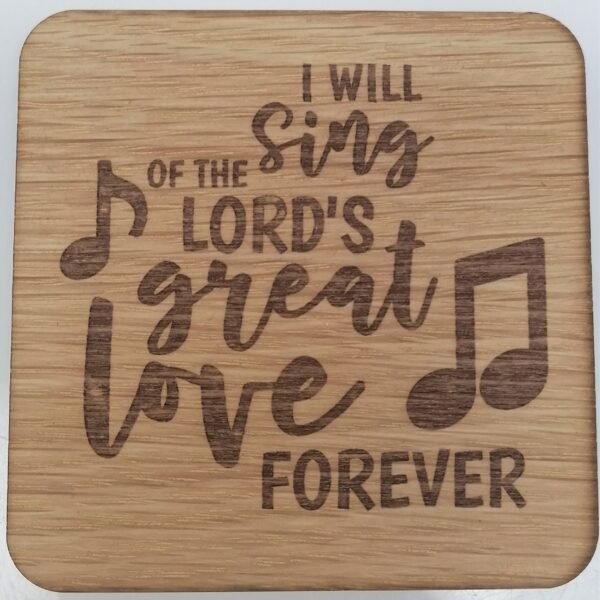 Bible verse coasters 'Music of the Psalms' square - Set of 4